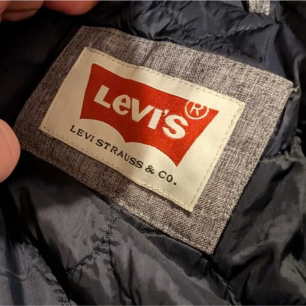 Levi’s Men’s Gray Hooded Quilted Insulated Jacket Coat Size L